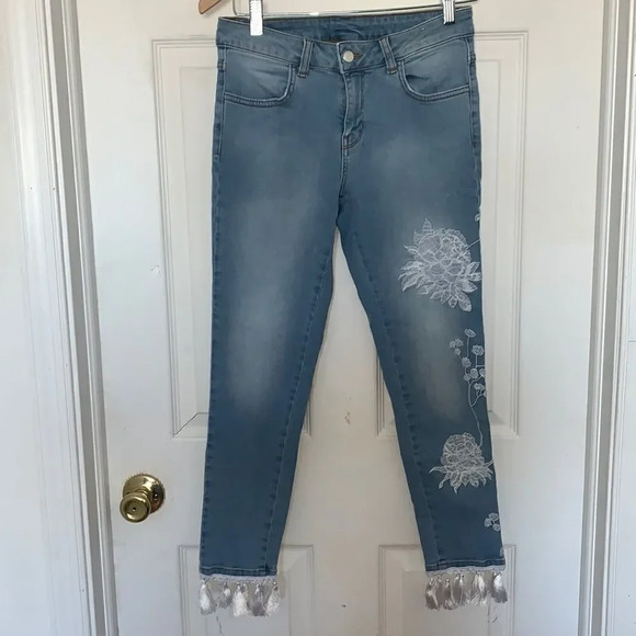 Goldenpoint  Floral Tassel Jeans - Picture 1 of 7